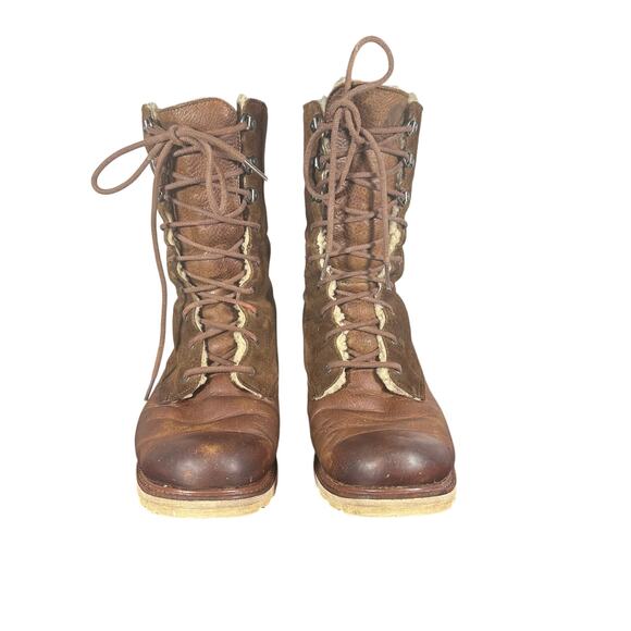 Sorel NL1784-200 Size 9 Brown Suede Leather Lace-Up Shearling Lined Winter Boots - Picture 3 of 9